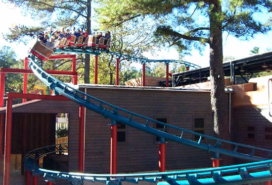 The Wile E. Coyote Canyon Blaster Rollercoaster at Six Flags Over Georgia, Austell, GA