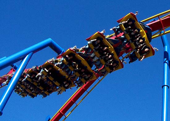 The Superman Ultimate Flight Rollercoaster At Six Flags Over Georgia, Austell, GA