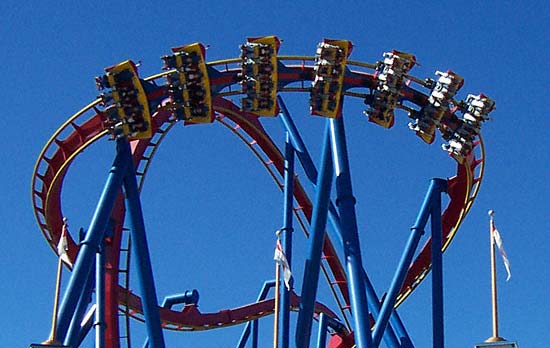 The Superman Ultimate Flight Rollercoaster At Six Flags Over Georgia, Austell, GA