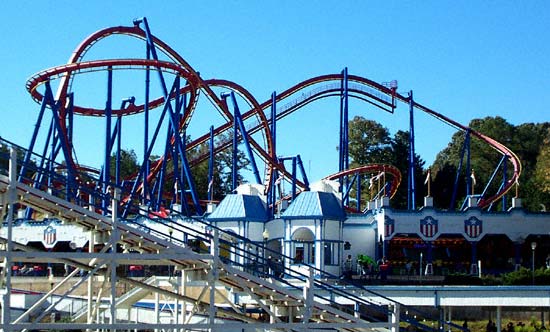 The Superman Ultimate Flight Rollercoaster At Six Flags Over Georgia, Austell, GA