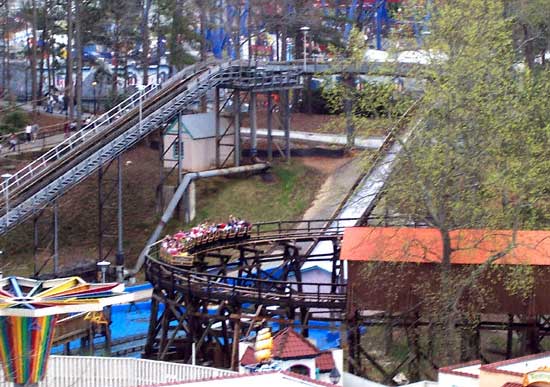 The Dahlonega Mine Train Rollercoaster at Six Flags Over Georgia, Austell, GA