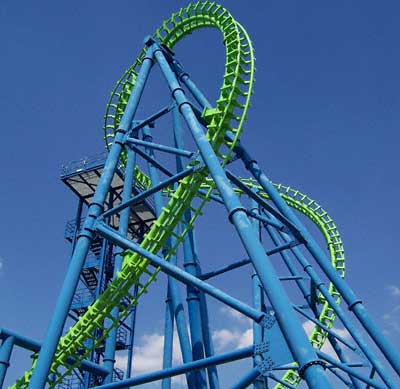 The Deja Vu Rollercoaster at Six Flags Over Georgia, Austell, GA