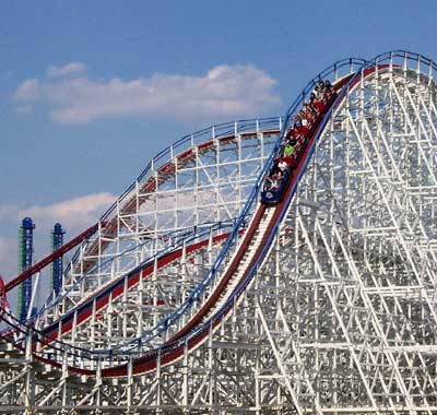 The Great American Scream Machine Rollercoaster at Six Flags Over Georgia, Austell, GA