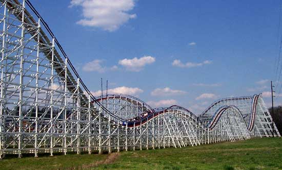 The Great American Scream Machine Rollercoaster at Six Flags Over Georgia, Austell, GA