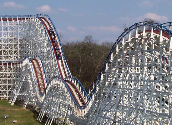 The Great American Scream Machine Rollercoaster at Six Flags Over Georgia, Austell, GA