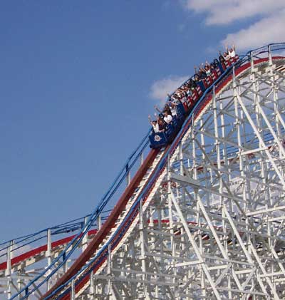 The Great American Scream Machine Rollercoaster at Six Flags Over Georgia, Austell, GA