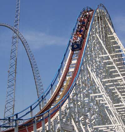 The Great American Scream Machine Rollercoaster at Six Flags Over Georgia, Austell, GA