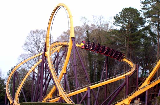 The Georgia Scorcher Rollercoaster at Six Flags Over Georgia, Austell, GA