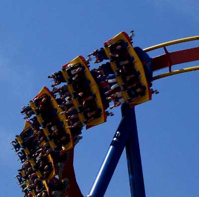 The Superman Ultimate Flight Rollercoaster at Six Flags Over Georgia, Austell, GA