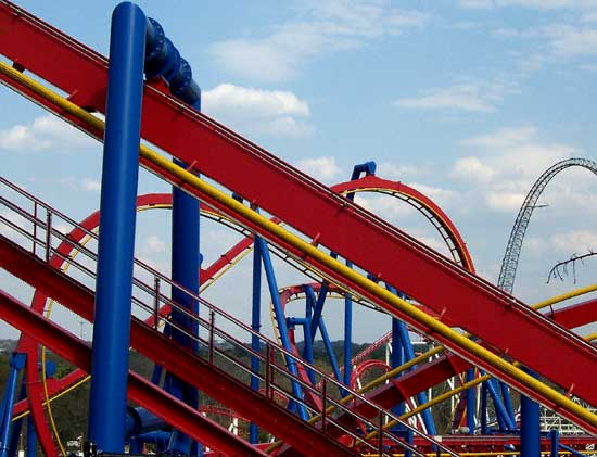 The Superman Ultimate Flight Rollercoaster at Six Flags Over Georgia, Austell, GA