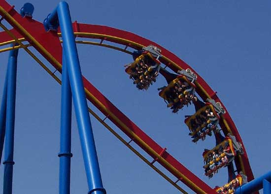 The Superman Ultimate Flight Rollercoaster at Six Flags Over Georgia, Austell, GA