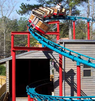 The Wyle E. Coyote Canyon Blaster Rollercoaster at Six Flags Over Georgia, Austell, GA