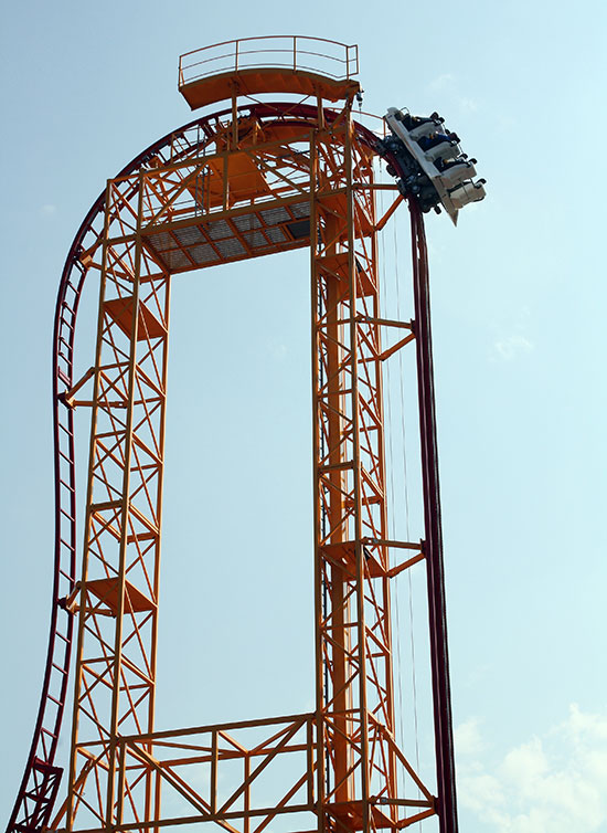 The new for 2011 Dare Devil Dive Roller Coaster at Six Flags Over Georgia, Austell, Georgia