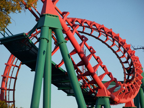 Flashback in the early morning at Six Flags Over Texas, Arlington, TX