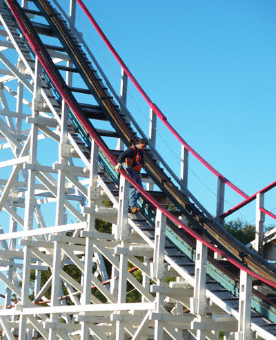 The Judge Roy Scream in the early morning at Six Flags Over Texas, Arlington, TX