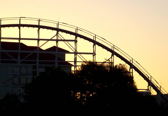 The Judge Roy Scream in the early morning at Six Flags Over Texas, Arlington, TX