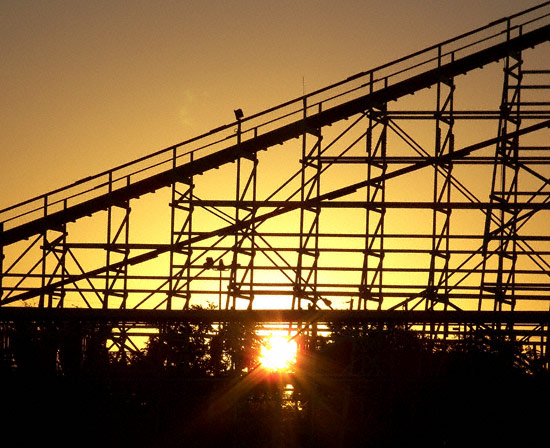 The Judge Roy Scream in the early morning at Six Flags Over Texas, Arlington, TX