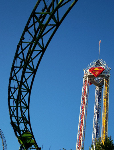 Shock Wave in the early morning at Six Flags Over Texas, Arlington, TX