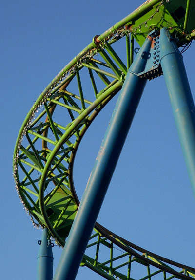 Shock Wave in the early morning at Six Flags Over Texas, Arlington, TX