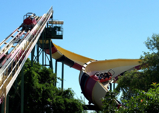 The La Vibora Rollercoaster at Six Flags Over Texas, Arlington, TX