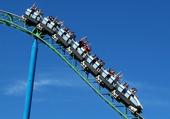 The Shock Wave Rollercoaster at Six Flags Over Texas, Arlington, TX