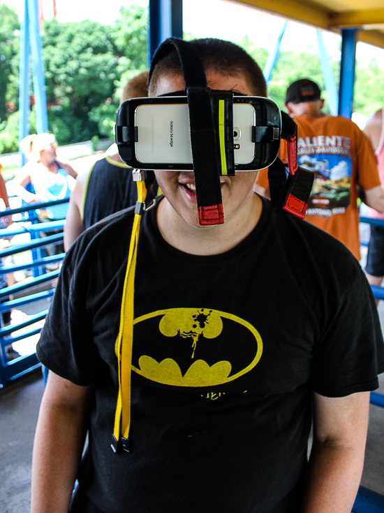 The Shock Wave / New Revolution Virtual Reality Rollercoaster at Six Flags Over Texas, Arlington, Texas