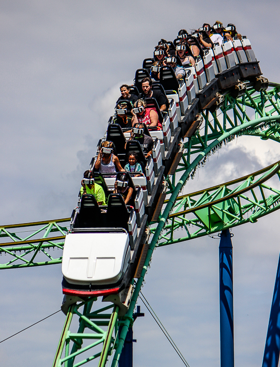 The Shock Wave / New Revolution Virtual Reality Rollercoaster at Six Flags Over Texas, Arlington, Texas