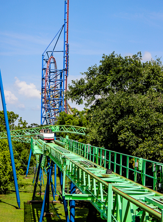 The Shock Wave / New Revolution Virtual Reality Rollercoaster at Six Flags Over Texas, Arlington, Texas