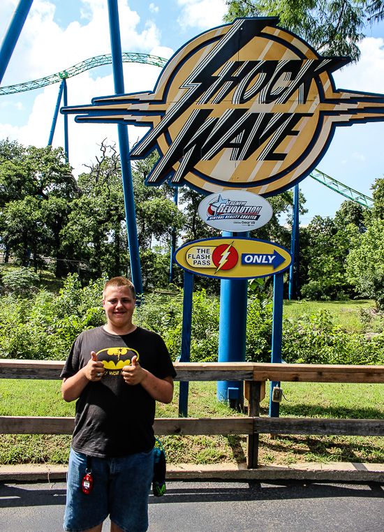 The Shock Wave / New Revolution Virtual Reality Rollercoaster at Six Flags Over Texas, Arlington, Texas