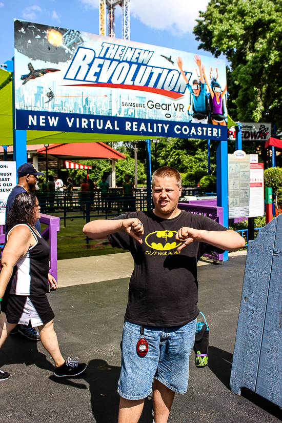 The Shock Wave / New Revolution Virtual Reality Rollercoaster at Six Flags Over Texas, Arlington, Texas