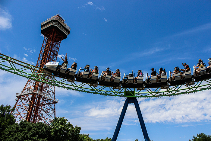 The Shock Wave / New Revolution Virtual Reality Rollercoaster at Six Flags Over Texas, Arlington, Texas