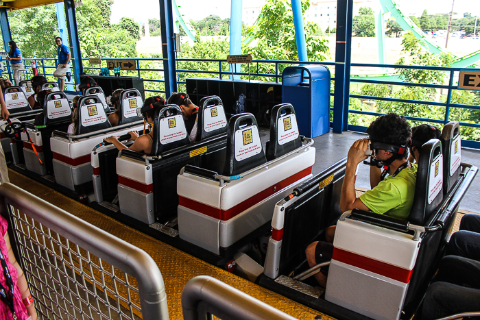 The Shock Wave / New Revolution Virtual Reality Rollercoaster at Six Flags Over Texas, Arlington, Texas