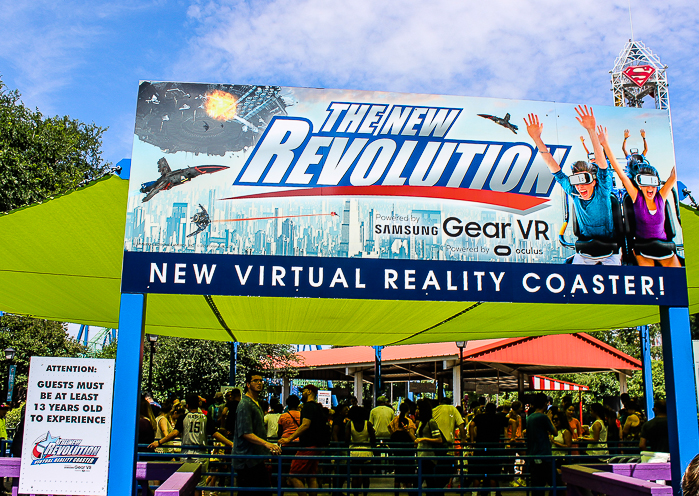 The Shock Wave / New Revolution Virtual Reality Rollercoaster at Six Flags Over Texas, Arlington, Texas