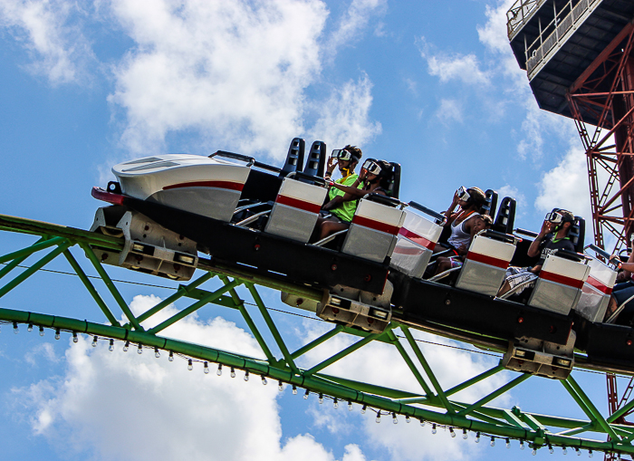 The Shock Wave / New Revolution Virtual Reality Rollercoaster at Six Flags Over Texas, Arlington, Texas