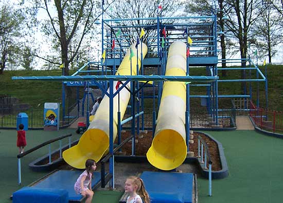 Slides in Looney Tunes Town at Six Flags St. Louis