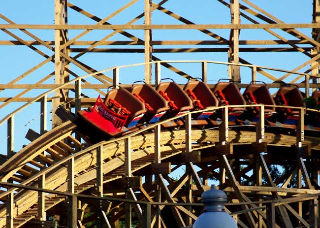 The New For 2008 Evel Knievel Rollercoaster at Six Flags St. Louis, Eureka, Missouri