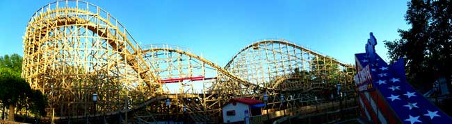 The New For 2008 Evel Knievel Rollercoaster at Six Flags St. Louis, Eureka, Missouri