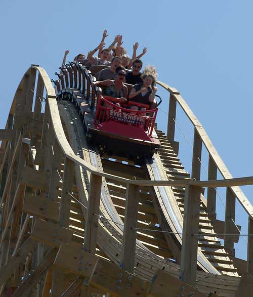 The New For 2008 Evel Knievel Rollercoaster at Six Flags St. Louis, Eureka, Missouri