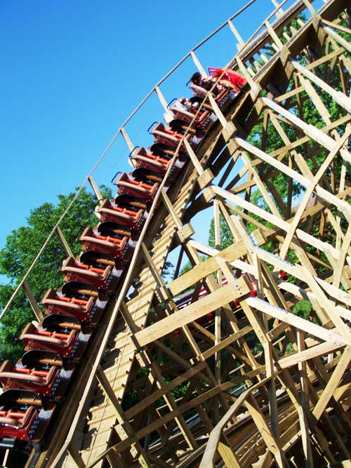 The New For 2008 Evel Knievel Rollercoaster at Six Flags St. Louis, Eureka, Missouri