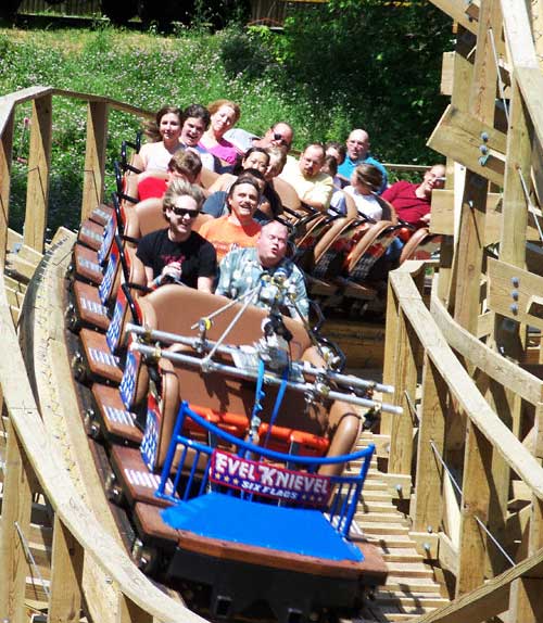 The New For 2008 Evel Knievel Rollercoaster at Six Flags St. Louis, Eureka, Missouri