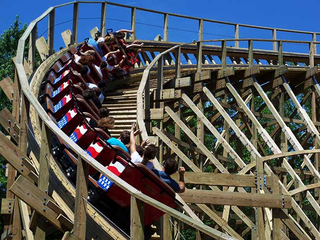 The New For 2008 Evel Knievel Rollercoaster at Six Flags St. Louis, Eureka, Missouri