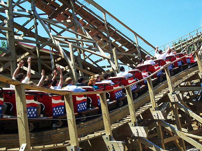 The New For 2008 Evel Knievel Rollercoaster at Six Flags St. Louis, Eureka, Missouri