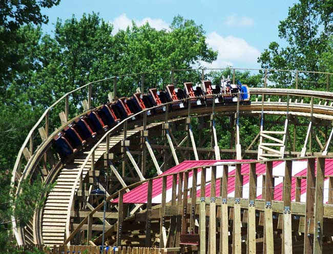 The New For 2008 Evel Knievel Rollercoaster at Six Flags St. Louis, Eureka, Missouri