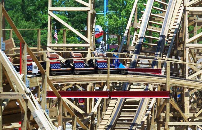 The New For 2008 Evel Knievel Rollercoaster at Six Flags St. Louis, Eureka, Missouri