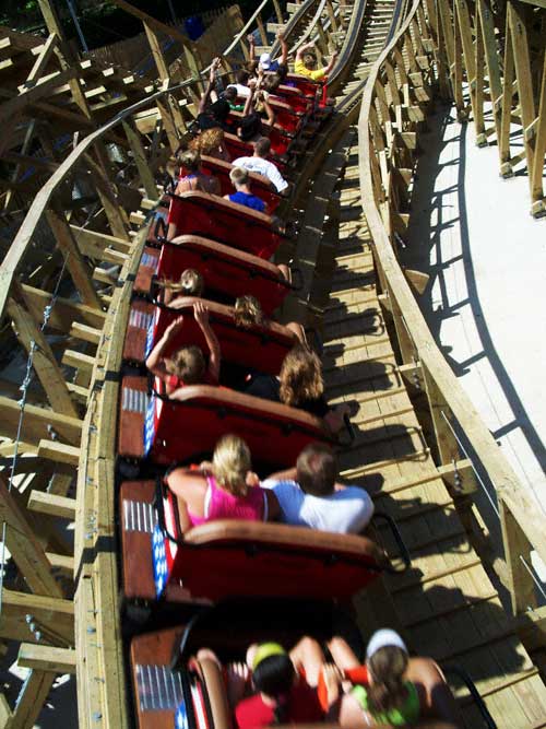 The New For 2008 Evel Knievel Rollercoaster at Six Flags St. Louis, Eureka, Missouri