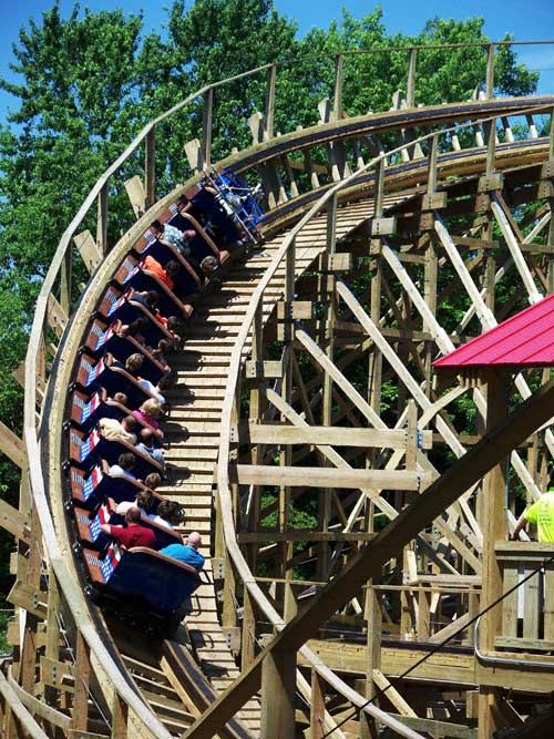 The New For 2008 Evel Knievel Rollercoaster at Six Flags St. Louis, Eureka, Missouri