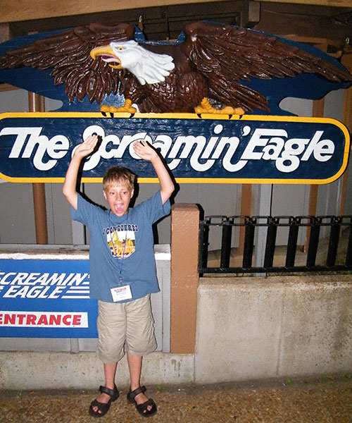 The Screaming Eagle Roller Coaster at Six Flags St. Louis, Eureka, Missouri