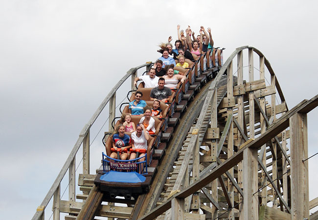 The Evel Knievel Rollercoasater at Six Flags St. Louis, Eureka, Missouri