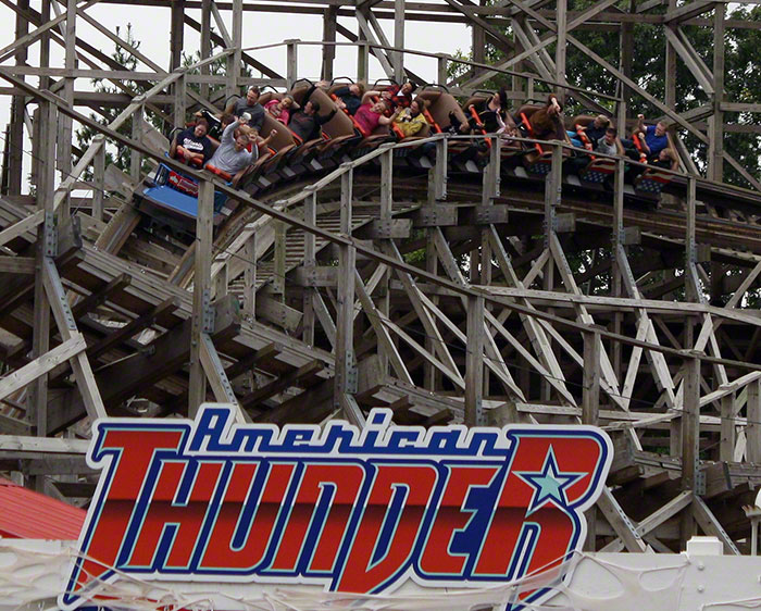 American Thunder Roller Coaster at Daredevil Daze Enthusiast Event at Six Flags St. Louis, Eureka, Missouri