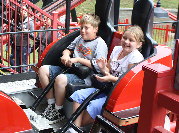 The Pandemonium Rollercoaster at Daredevil Daze Enthusiast Event at Six Flags St. Louis, Eureka, Missouri